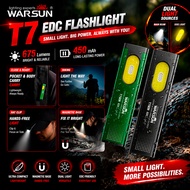 WARSUN T7PRO 2pcs Keychain Flashlight USB-C Rechargeable LED Mini Portable Torch with Magnetic Funct
