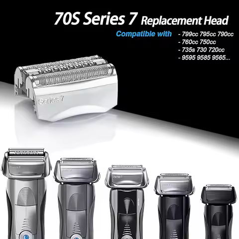 Electric Beard Shaving Replacement for Braun Razor Blade Series 7 70S 790cc 720 720s 740 Foil Shaver