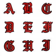 Red Gothic Letter Embroidery Cloth Patch Clothes Repair DIY Accessories Ironing Unique Trendy Clothe