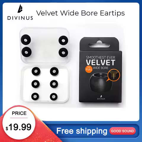 ELOIT/DIVINUS Velvet Wide Bore Silicone Earphone Eartips For 4-6mm Nozzle, Soft Deeply Ear Tips For 