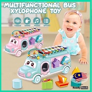 Music Bus With Xylophone Multifunctional Bus Xylophone Music Bus Kids Early Educational Toys Kids Pi