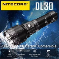 NITECORE DL30 ไฟฉายดําน้ําสําหรับ 100 เมตร Submersible 788 M Long Range Spotlight พร้อม USB-C ชาร์จ 