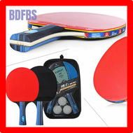 BDFBS Training Table Tennis Racket Short Long Handle Student Ping Pong Paddle 2 Ping Pong Paddle with 3 Ping Pong Balls Storage Bag SDVWS