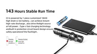 WUBEN C3 手電筒｜1200 流明 + 防水設計 + 多模式切換
