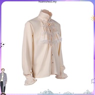 Men Shirt Vampire Victorian Renaissance Gothic Ruffled Medieval Blouse Tops