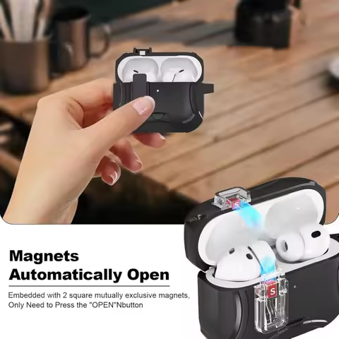 For AirPod Pro 3rd Gen Case Magsafe Magnetic Lid Locking Cover Safety Lock Earphone CaseFor AirPods 