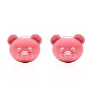 TOP 1:1  [BRAND] BBPCMMGGCCb*v  French Teddy Bear Ear Clip Small Animal Earrings Small Pink Pig Ear Studs Non-Piercing Earrings Female