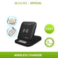 BAVIN Wireless Fast Charger Qualcomm 3.0 Fast Charging With Retractable Surface Phone Stand