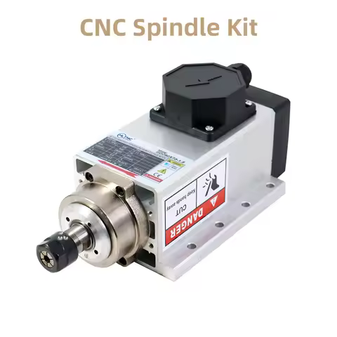 HLTNC 1.5KW 220V AC Air-cooled Spindle CNC Kit 0-24000 RPM Lathe Motor + EV210 1500W Inverter VFD + 