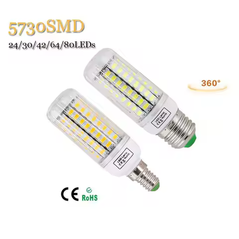 E27 E14 LED Lamp 5730 SMD Corn Lamp Bulbs 220V 24 30 42 64 80LEDs 7W 12W 15W 20W 25W Lampada Ampoule