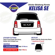 Sticker Belakang Kereta Perodua Kelisa SE, 1 Pcs, Boleh Tukar Warna Dan No. Plate