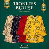 Blouse Muslimah Ironless Umra V7 Black Brown Yellow Mustard Red