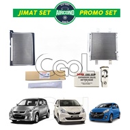 JIMAT SET MYVI 1.0 / 1.3 CC / MYVI LAGI BEST FULL SET AIRCOND CONDENSER COOLING COIL VALVE DRIER