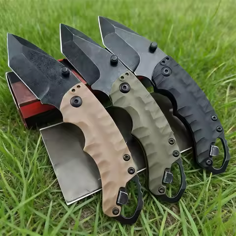 High-Quality KS 8750 Outdoor Folding Knife 8Cr13MoV Steel Blade Nylon Fiberglass Handle Everyday Car