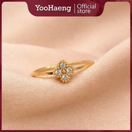 YooHaeng - NICOLLE Korean Titanium Ring Anti-Rust Anti-Fade Clover Flower Blink C0110