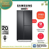 [Metal Cooling] Samsung 670L Inverter Side by Side | RS63R5591B4/ME Fridge Refrigerator Peti Ais Pet