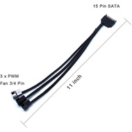 SATA 15 PIN TO 3X PWM FAN POWER SUPPLY SATA PWM FAN