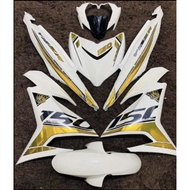 COVERSET Y15 CREAMY WHITE STICKER CHROME SIAP TAMPAL STICKER V1-V2