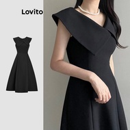 Lovito Casual Dress Plain Dress for Women L113MD131