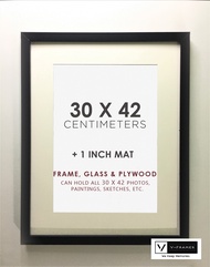 30x42 Centimeters Plus 1 Inch Mat Wall Frame - Picture Frame - Photo Frame