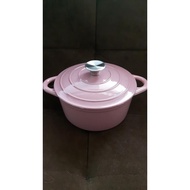 Austin shine Fashionable Cast Iron Enamel Soup Pot 20CM/2.7L Lotus Root Powder