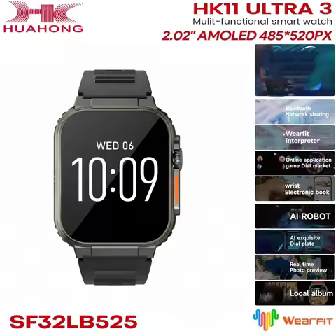 Original HK11 Ultra 3 SmartWatch 4GB ROM 2.02'' HD AMOLED AI Robot Share Network Bluetooth Call Chat