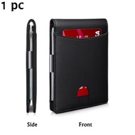 QuXis 2024 News Slim Money Clip Wallets for Men Microfiber leather Anti-theft Brush 11 Card Holder M