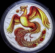 1 Oz 1安士 2022澳洲 [中國神話傳說] 金紅色鳳凰銀幣