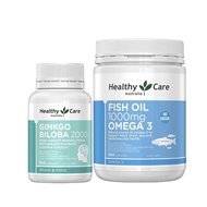Combo Healthy Care Dầu cá Omega 3 400 viên + Bổ não Ginkgo Biloba