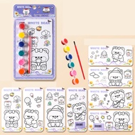 Set Mewarnai Melukis Cat Air Anak Watercolor painting book Coloring Book Bear