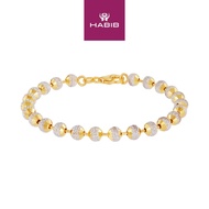 HABIB BEADS PLANET | Oro Italia 916 White and Yellow Gold Bracelet GW3167(5)-BI (22K Gold)