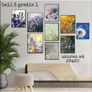 Gambar Rumput Hiasan Dinding Ukuran 47x31, Dekorasi Poster Kayu Gambar Padi, Pajangan dinding rumah,