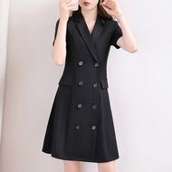 MKH7 611  Fat Sister  Double-breasted  Suit  Dress  2025New  Elegant and High-Grade  Slim Fit Tummy 