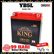 KING BATERI YB5L MOTOR BATTERY LC135 V1 EGO V1 LAGENDA 110 EX5-STARTER WAVE 100-STARTER ECO SPORT