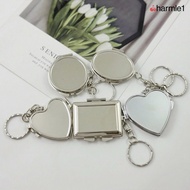 GANTUNGAN ️Metal Frame Mirror Keychain Small Mirror Pendant Double Sided DIY Graduation Gift-Ch