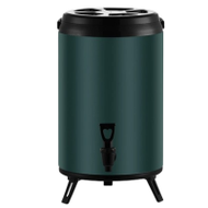 雙層不銹鋼保溫茶桶 - 綠色 - 12L | 多用途飲料桶 | 保溫保冷奶茶桶