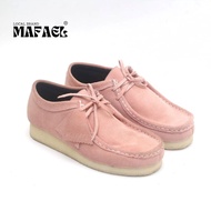 MAFAEL- WALLABEE BRIGHT PINK SUEDE WOMEN'S SHOES