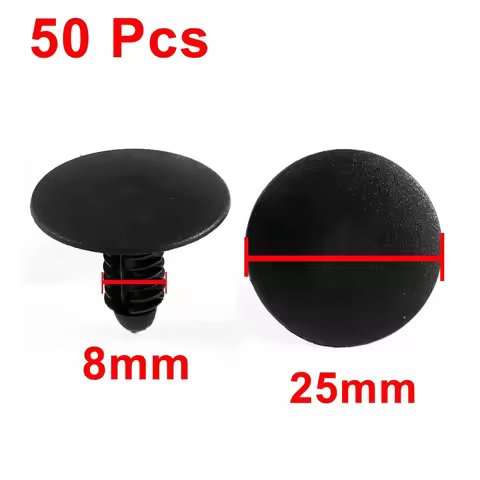 8Mm X 19Mm X 25Mm Black Plastic Splash Guard Fastener Rivet Clips Plastic Push-Type Bumper 20Pcs 30P