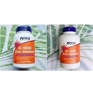  EXP: 09/2024 Vitamin C + Zinc C-1000 &amp; Immune 90 or 180 Veg Capsules (Now Foods)