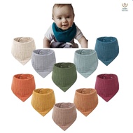 Baby Bibs Cotton Newborn Solid Color Triangle Scarf Baby Bib With Button Sapu Tuala Tangan Bayi