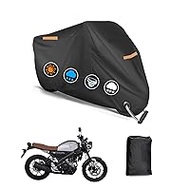 Motorcycle Cover for Yamaha XSR155 Dedicated Motorcycle Cover with 3 Reflective Strips, Moped Cover, UV Protection, Freeze Prevention Cover, Anti-Theft, One-Touch Buckle, Lock Hole, For All Seasons, Storage Bag Included