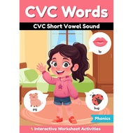 CVC Words: Short Vowel Sound Interactive Worksheets_[Printable PDF]