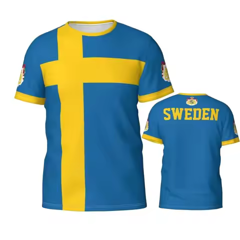 Swedish Flag Football Team T shirt Sweden Badge Sports Fans Gift Summer Tees 3D Print T-shirts for M