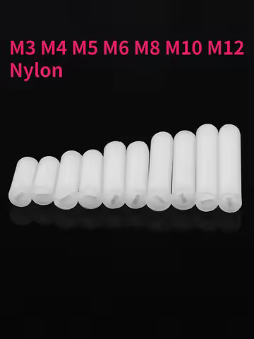 M3 M4 M5 M6 M8 M10 M12 White Nylon Plastic Insulated No Head Headless Screw Slotted Flat Point End G
