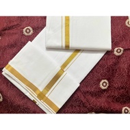 Dhoti for Men mixed cotton with simple golden zari