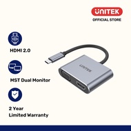 Unitek USB-C / USB-A to HDMI 2.0 4K and VGA Adapter with MST Dual Monitor