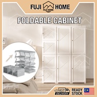 🏠READY STOCK🏠5/6/8 Slot Foldable Storage Cabinet Wardrobe Foldable Rack Magnetic Doors Storage Rack 