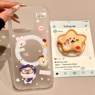 Star Bear Magnetic Bracket Xiaomi 15 14T Redmi Note 14 13 Pro+14C 13C POCO X6 F6 M6 Phone Case