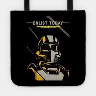 Helldiver 2 Video Game Enlist Today - Black Tote Bag