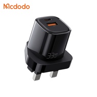 Mcdodo 33w CH-059 Charger PD Charger Mcdodo Adapter UK 3 pin Plug Travel charger pocket size